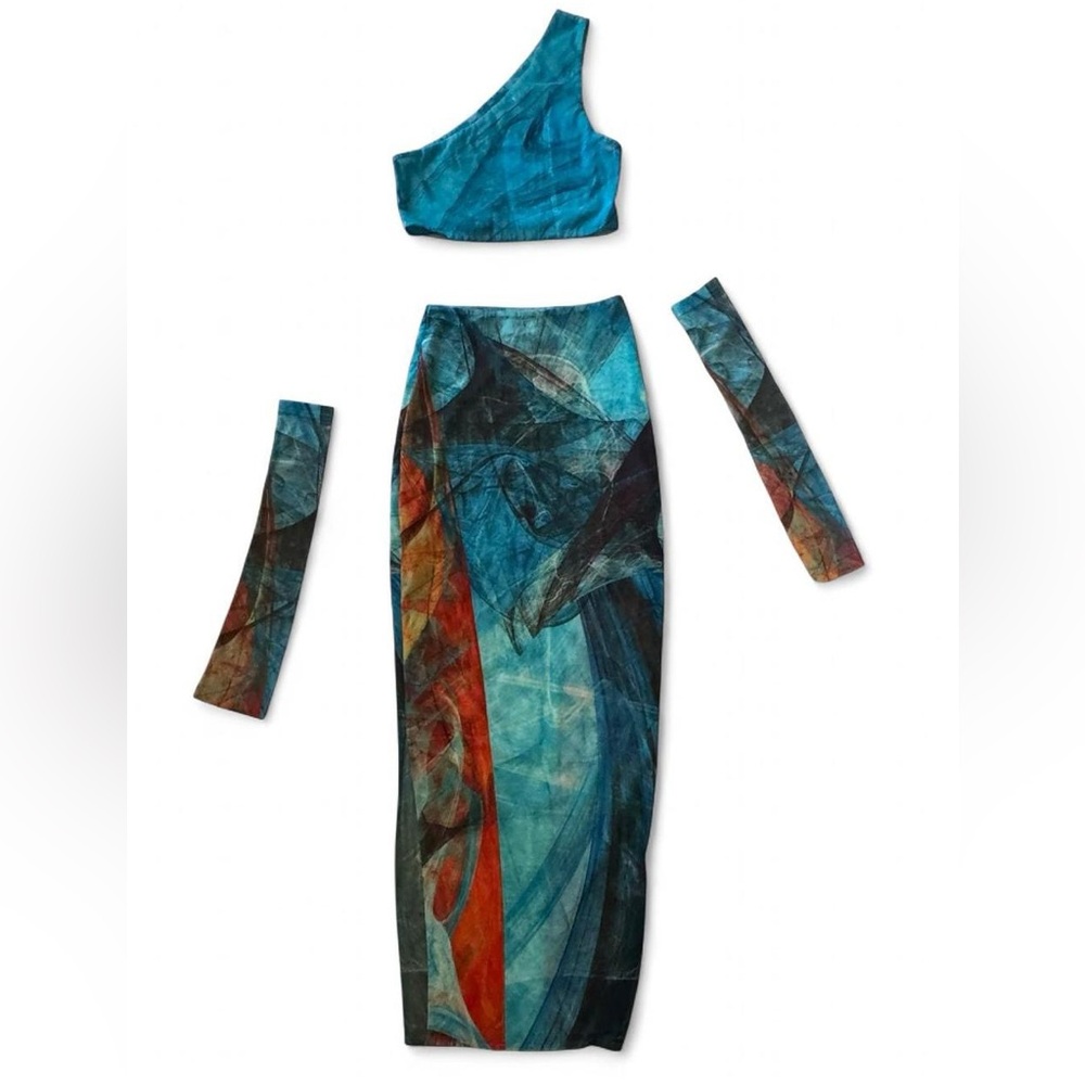 Farai London Aurelia Two Piece Set in Turquoise XS